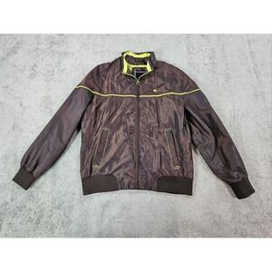 Rocawear Jacket Mens Large Brown Shiny Hip Hop Urban Streetwear Windbreaker